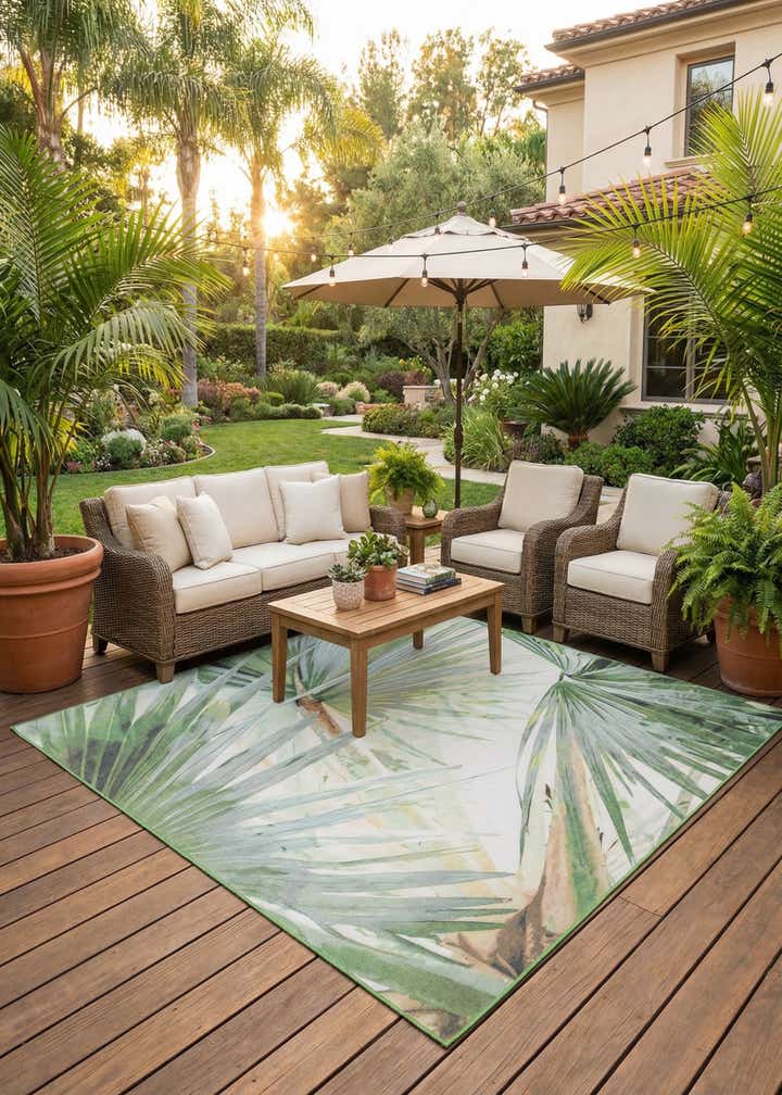 10' x 10' Easy-Clean Jill Zarin Caribbean Indoor / Outdoor Square Rug