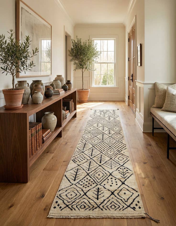 Detail image of  3' x 16' 6  Hand Knotted Moroccan Wool Runner Rug