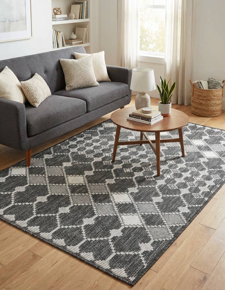 Detail image of 3' x 5' 3  Washable Trellis Indoor / Outdoor Rug