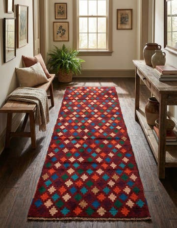 3' x 9' 10 Hand Knotted Balouch Wool Runner Rug