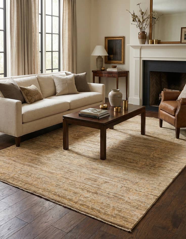 Detail image of 5' 1 x 7'  Hand Knotted Peshawar Ziegler Rug