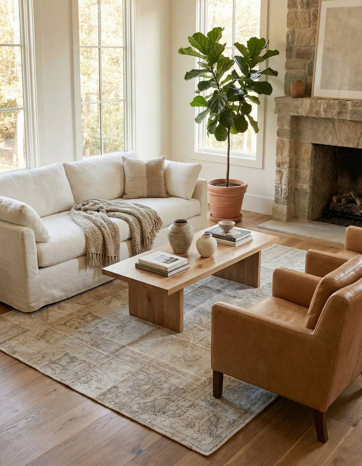 Detail image of 5' 8 x 8'  Hand Knotted Ultra Vintage Persian Wool Rug