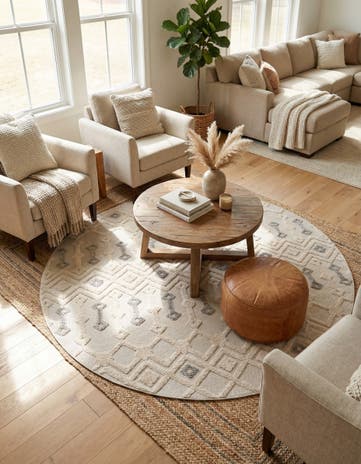 Sandy Beige Arlo Round Rug