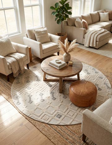 Sandy Beige Arlo Round Rug