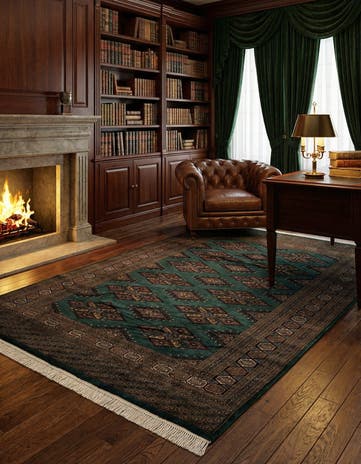 6' 3 x 9' 8 Hand Knotted Bokhara Oriental Wool Rug