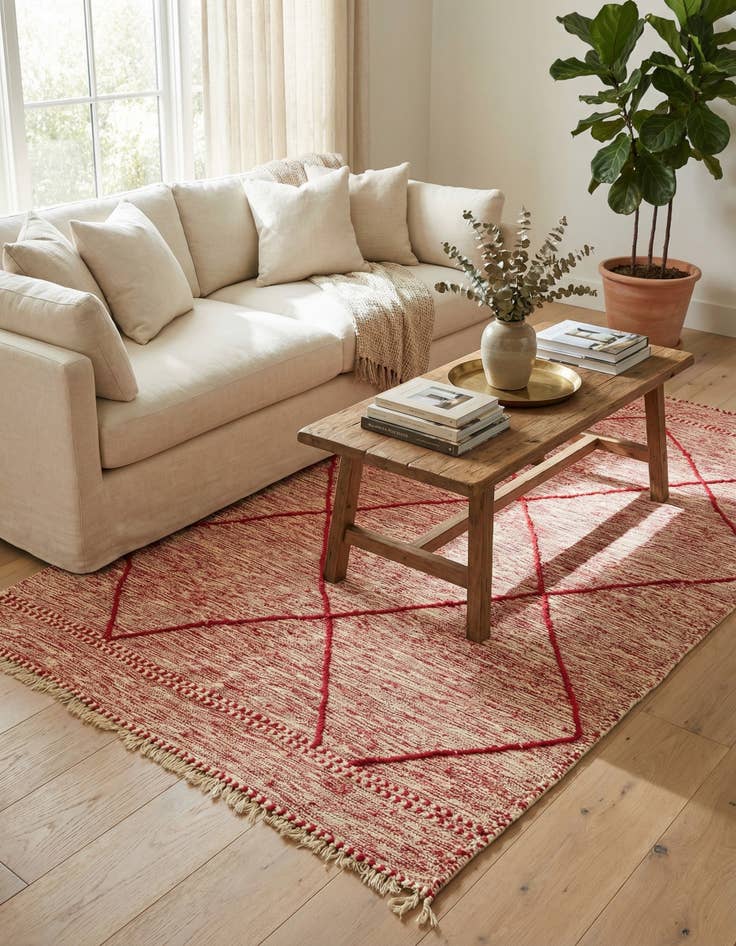 Detail image of 5' x 8' 6  Hand Knotted Moroccan Wool Rug