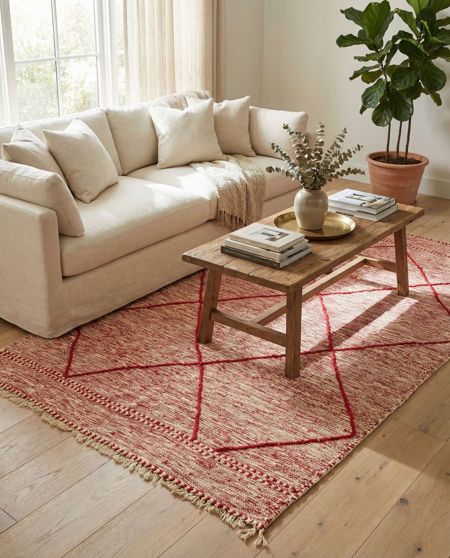 5' x 8' 6 Hand Knotted Moroccan Wool Rug