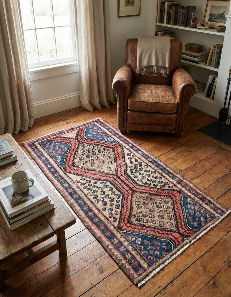 Detail image of 3' 2 x 5' 10  Hand Knotted Ultra Vintage Persian Wool Rug