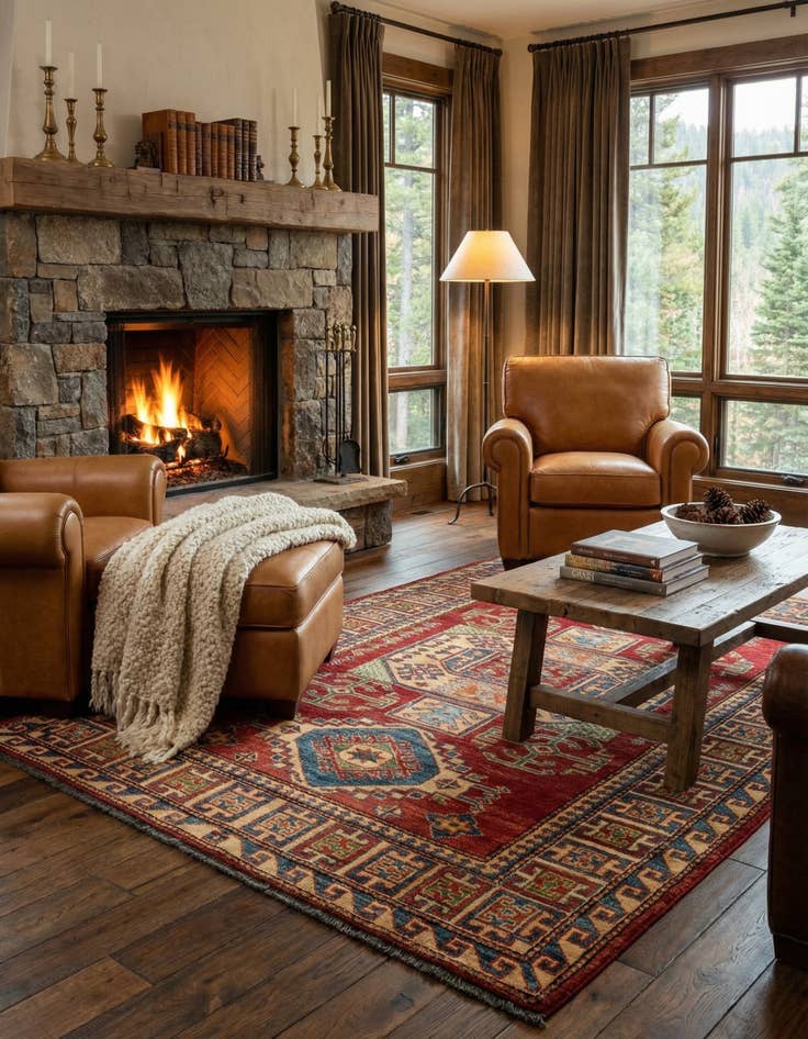 Detail image of 4' 3 x 6' 1  Hand Knotted Kazak Wool Rug