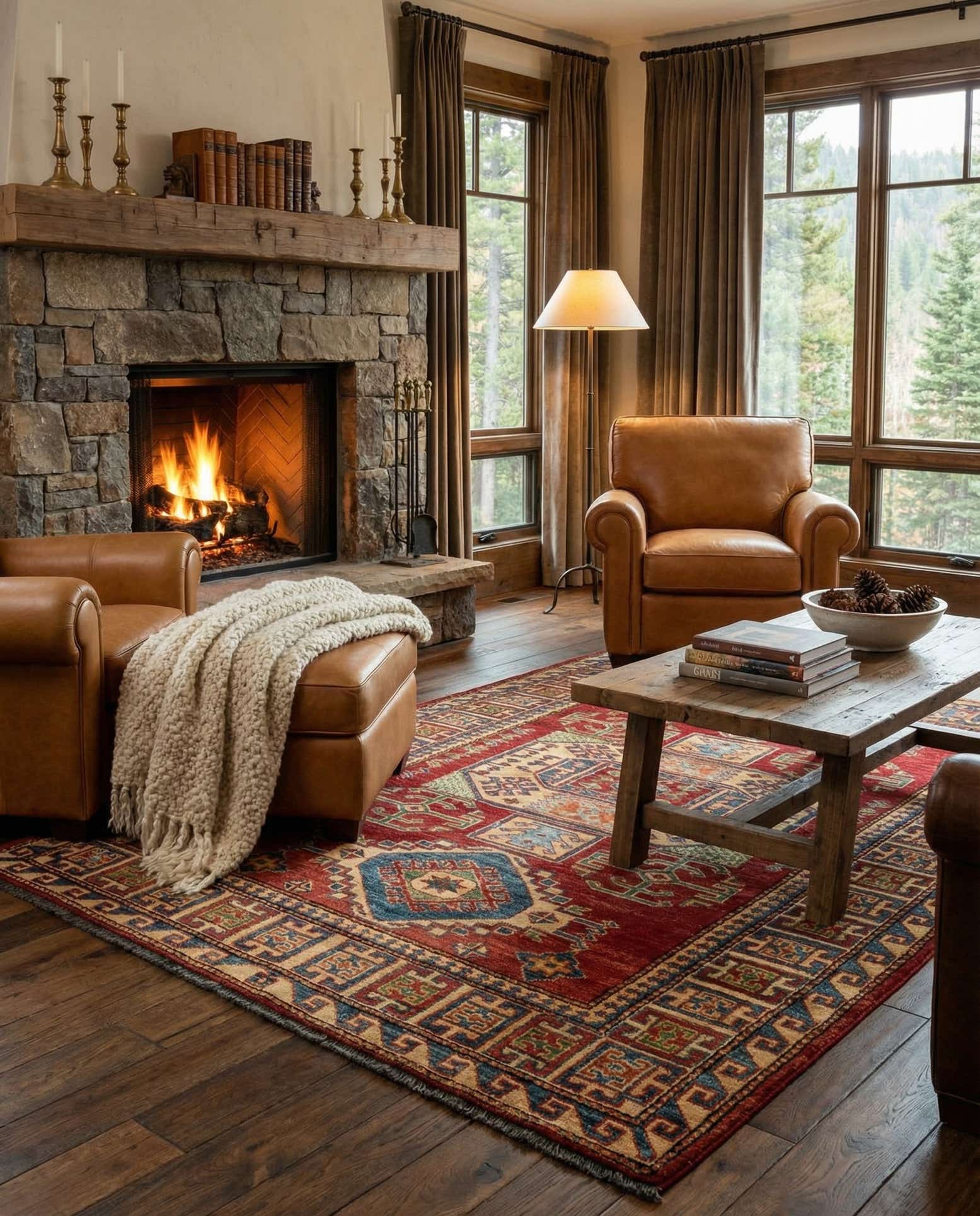 4' 3 x 6' 1 Hand Knotted Kazak Wool Rug