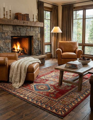 4' 3 x 6' 1 Hand Knotted Kazak Wool Rug