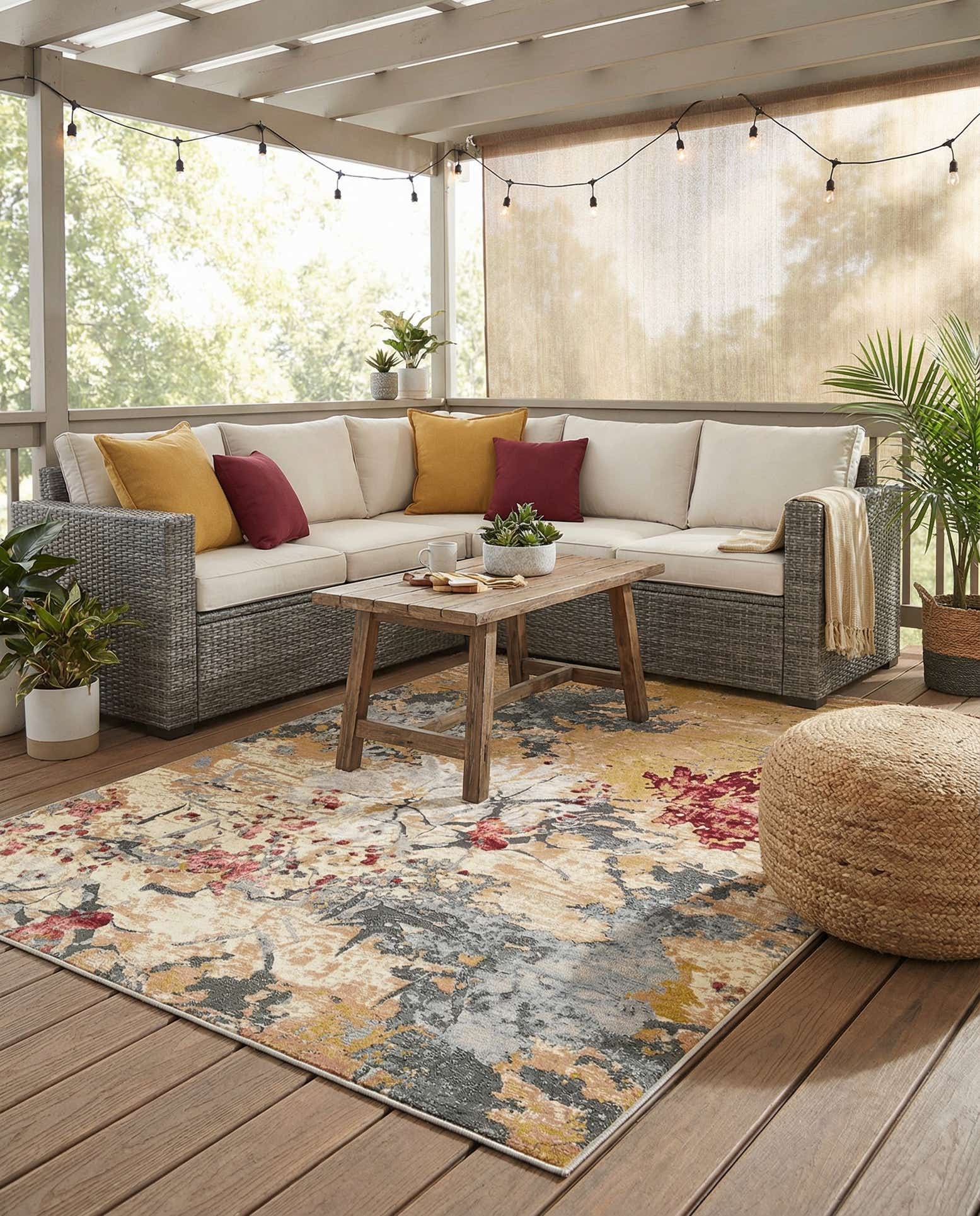 6' x 9' Easy-Clean Modern Indoor / Outdoor Rug