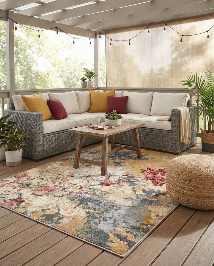 6' x 9' Easy-Clean Modern Indoor / Outdoor Rug