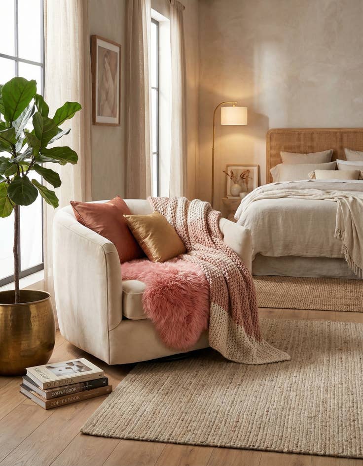 Detail image of 1' 10 x 6' Natural Sheepskin Freeform Rug