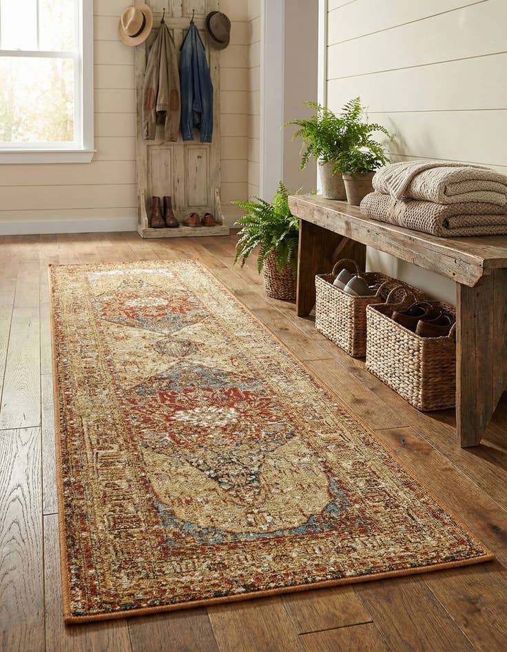 Detail image of 2' x 8'  Washable Traditional Indoor / Outdoor Runner Rug