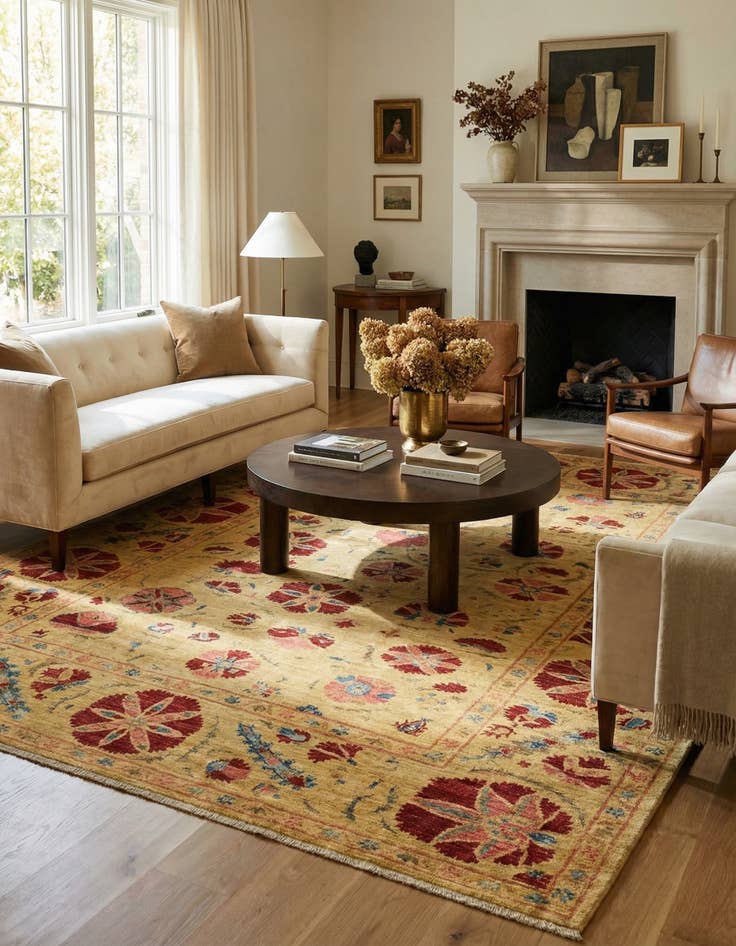 Detail image of 6' x 7' 9  Hand Knotted Ariana Ziegler Oriental Rug