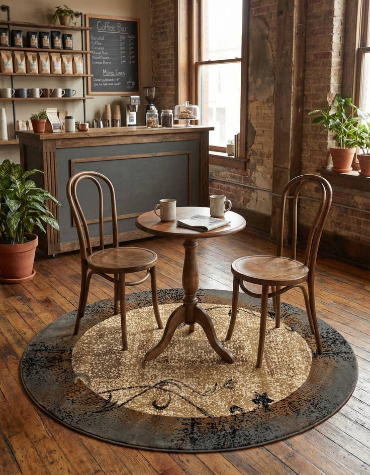 Detail image of 4' x 4' Coffee Shop Round Rug