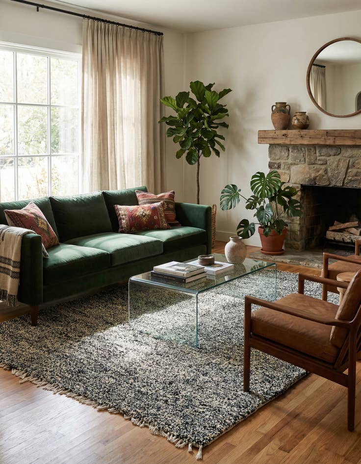 Detail image of 6' 8 x 8' 8  Hand Knotted Moroccan Wool Rug