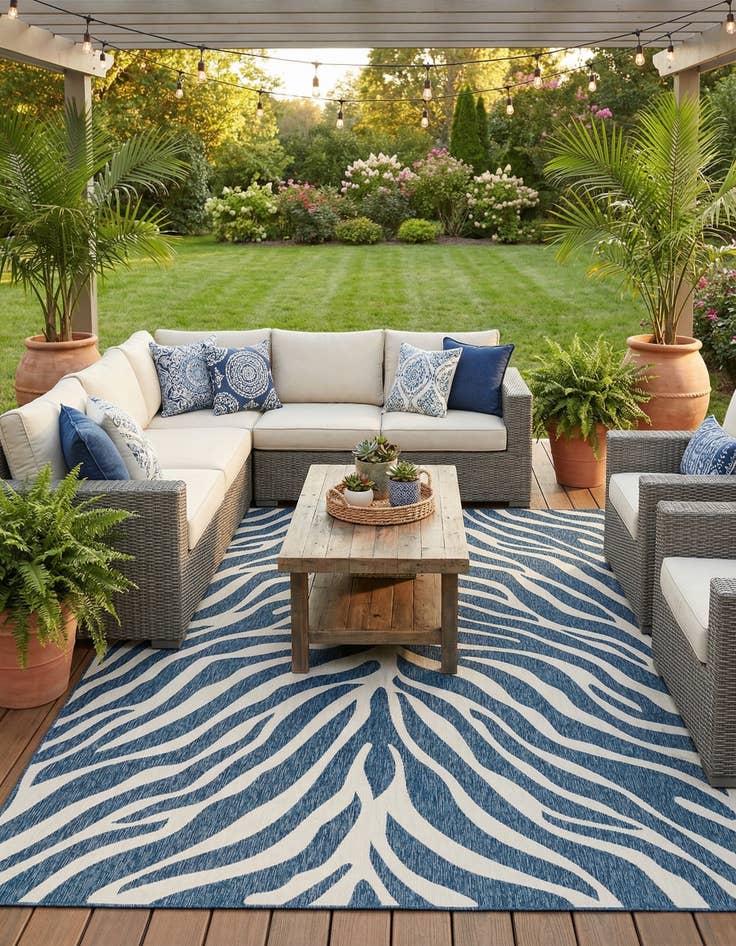 Detail image of 10' x 14'  Washable Safari Indoor / Outdoor Rug