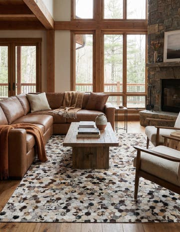 5' 1 x 7' 10 Cowhide Leather Rug