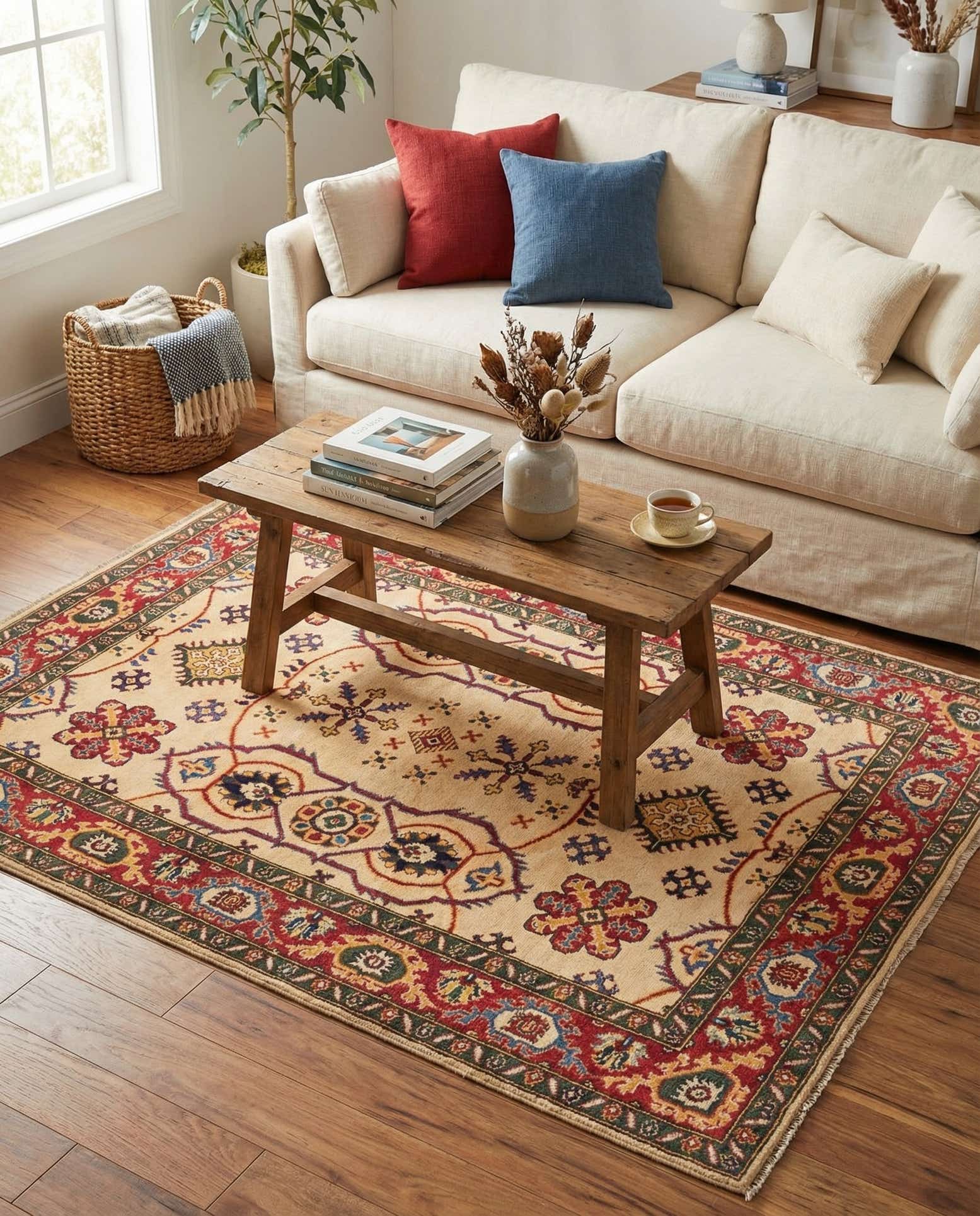 4' 11 x 7' 1 Hand Knotted Kazak Rug