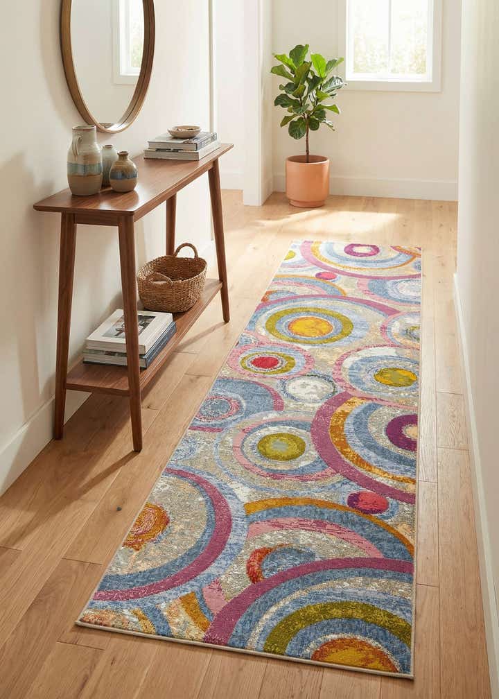 2' 7 x 10' Easy-Clean Modern Indoor / Outdoor Runner Rug