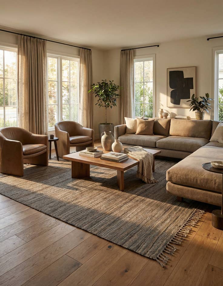 Detail image of 4' 4 x 5' 11  Hand Woven Kilim Modern Wool Rug