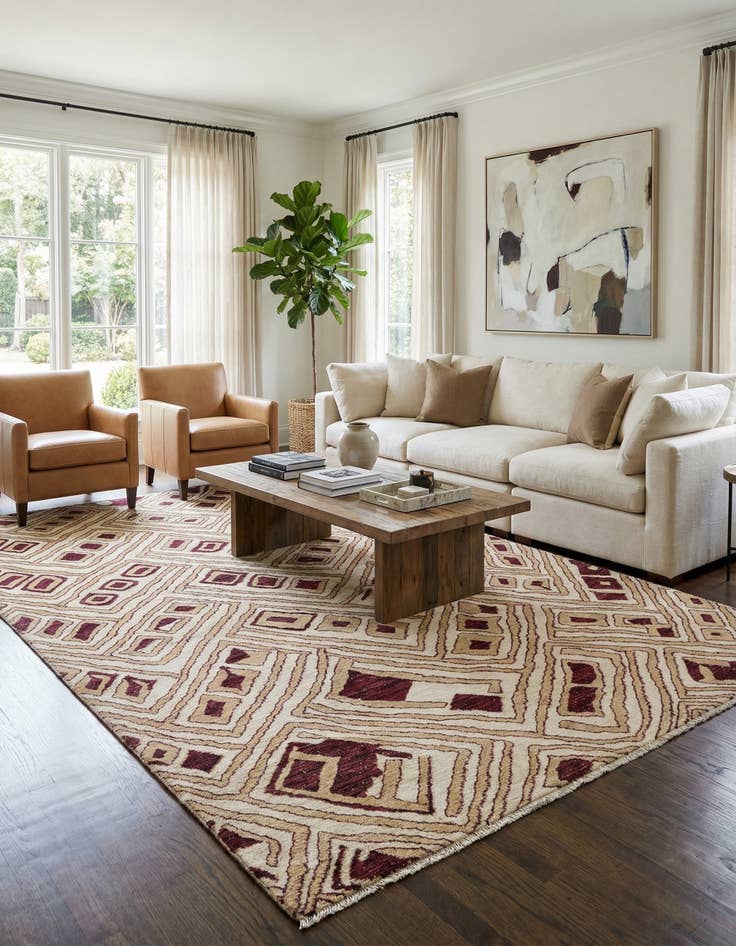 Detail image of 9' 9 x 14' 9  Hand Knotted Darya Wool Rug