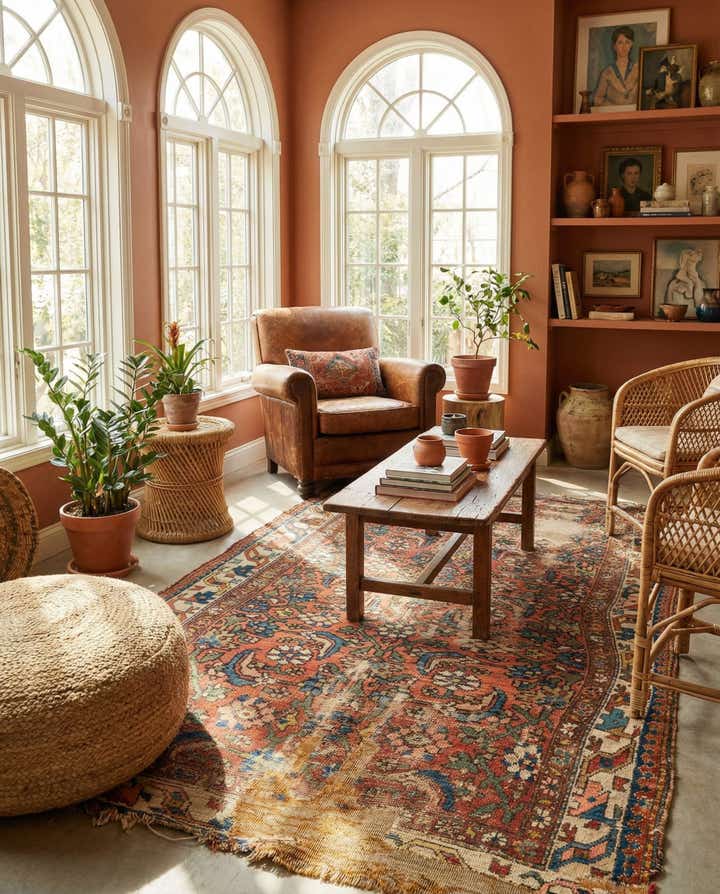 3' 8 x 5' 4 Hand Knotted Malayer Persian Wool Rug