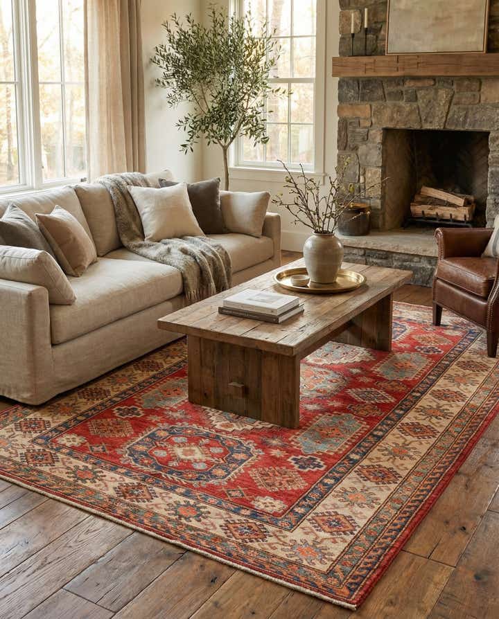 5' 7 x 8' Hand Knotted Kazak Oriental Rug