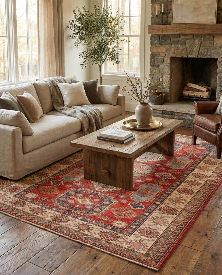 Detail image of 5' 7 x 8' Hand Knotted Kazak Oriental Rug