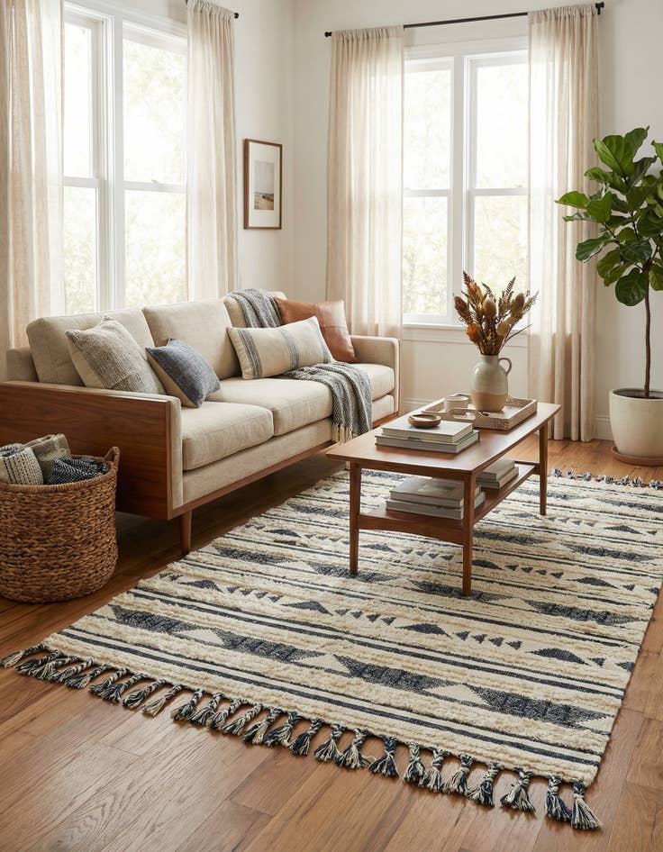 Detail image of 6' 1 x 9'  Hand Woven Arizona Wool Rug