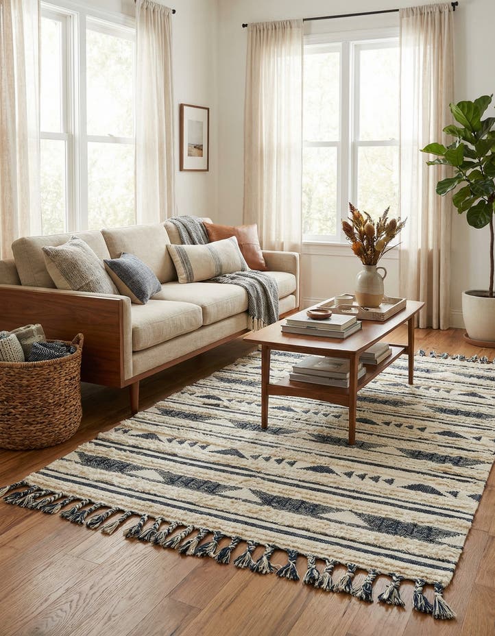 6' 1 x 9' Hand Woven Arizona Wool Rug