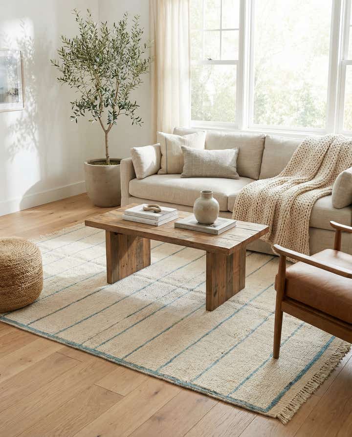 5' x 7' 2 Hand Knotted Moroccan Wool Rug