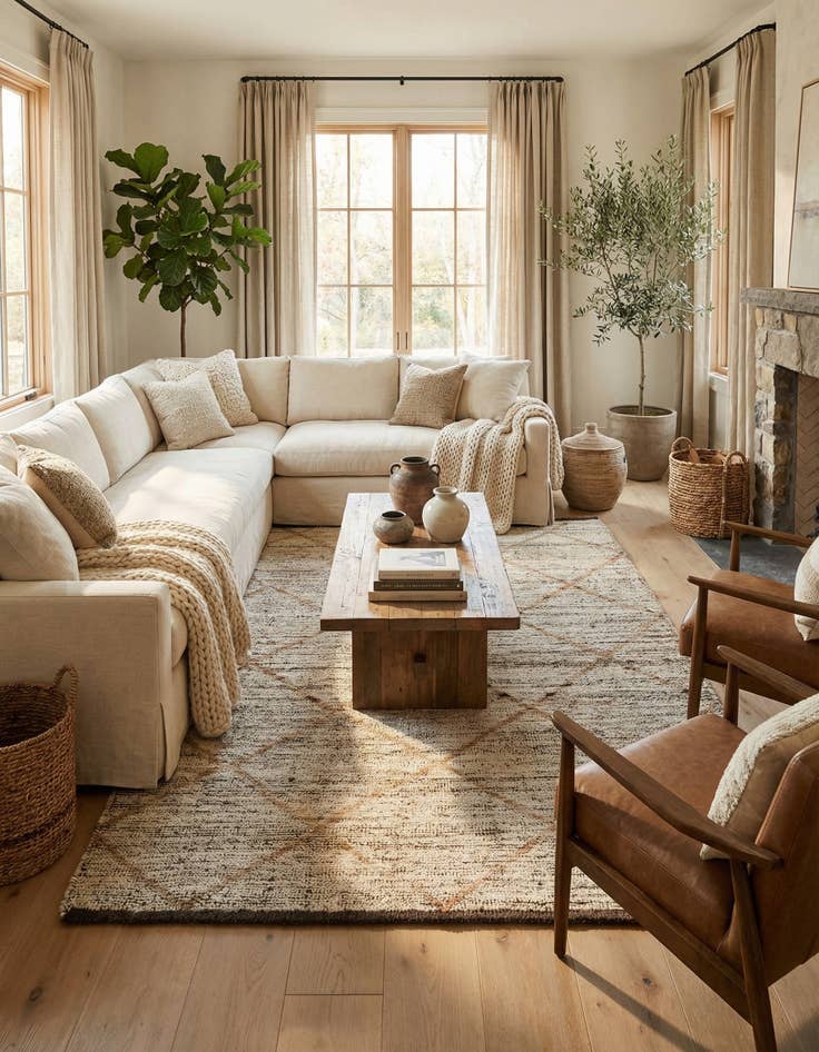 Detail image of  4' 4 x 6'  Hand Knotted Moroccan Wool Rug