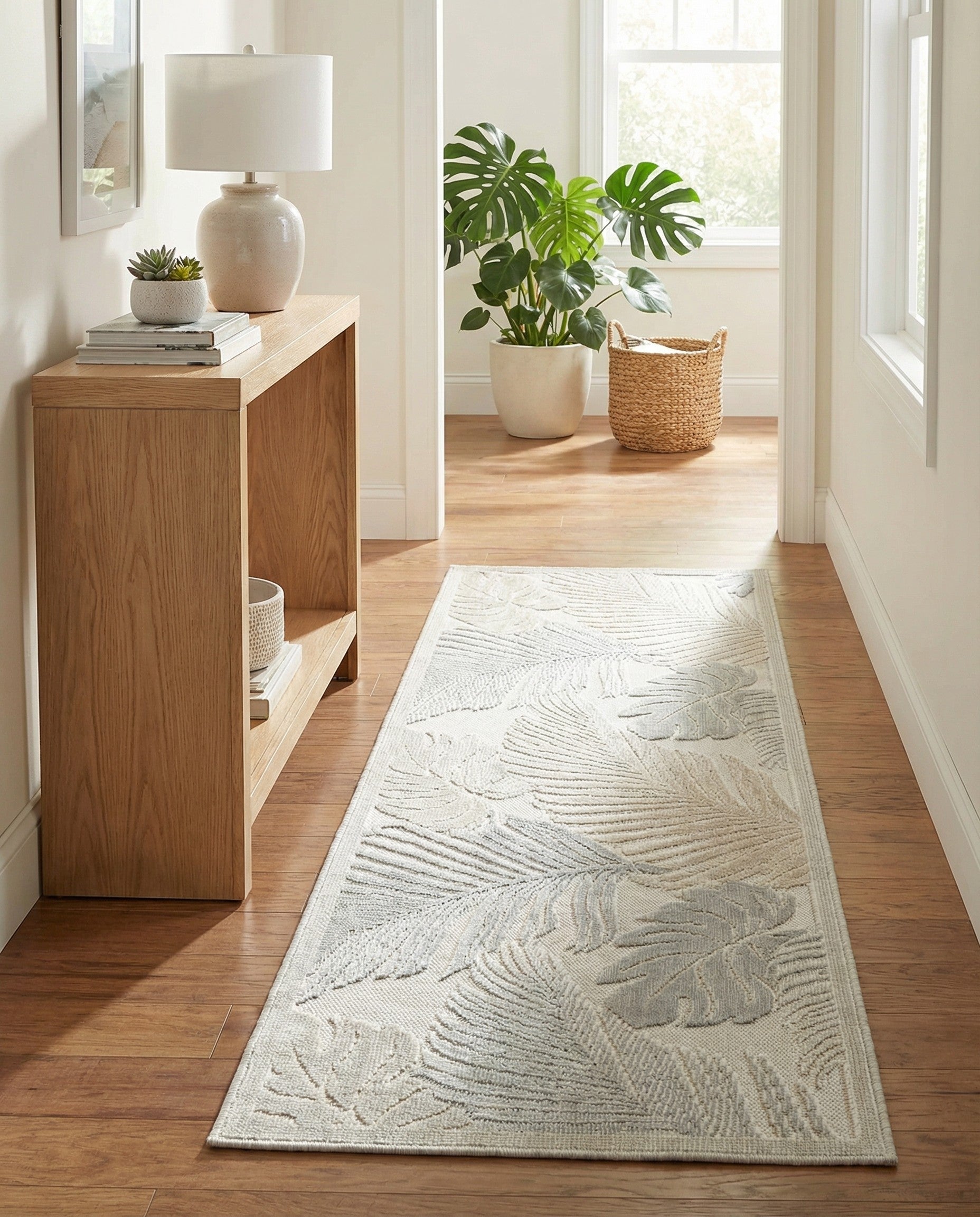 2' 2 x 6' Easy-Clean Botanical Indoor / Outdoor Runner Rug
