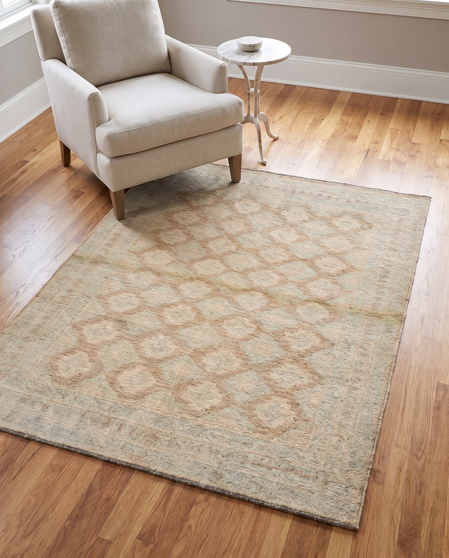 3' 11 x 5' Hand Knotted Oushak Wool Rug