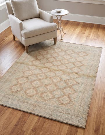 3' 11 x 5' Hand Knotted Oushak Wool Rug