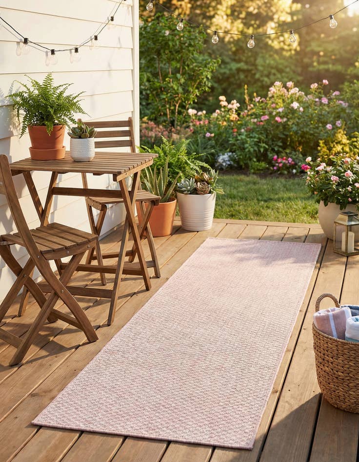 Detail image of 2' x 8'  Washable Solid Indoor / Outdoor Runner Rug