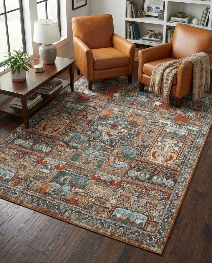 7' 10 x 10' Easy-Clean Traditional Indoor / Outdoor Rug