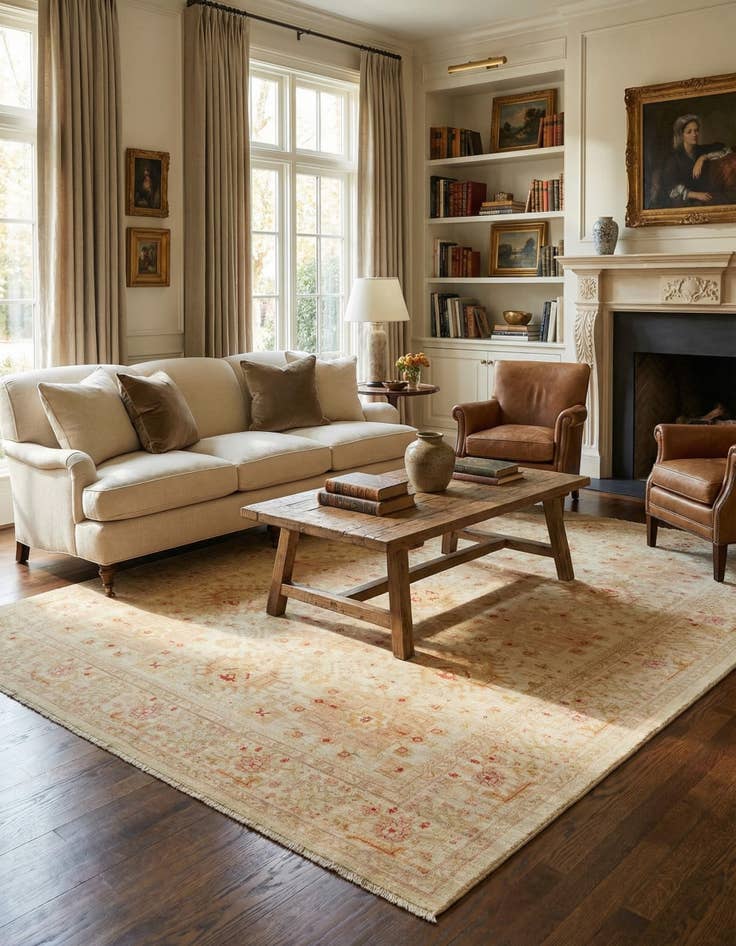 Detail image of 8' 2 x 9' 9  Hand Knotted Peshawar Ziegler Rug