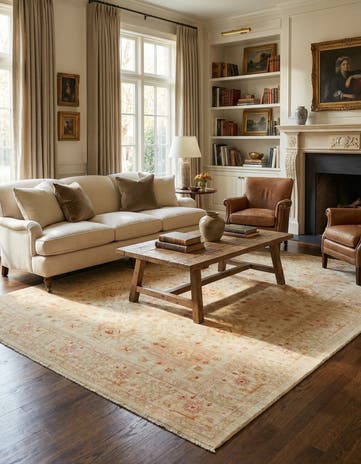 8' 2 x 9' 9 Hand Knotted Peshawar Ziegler Rug