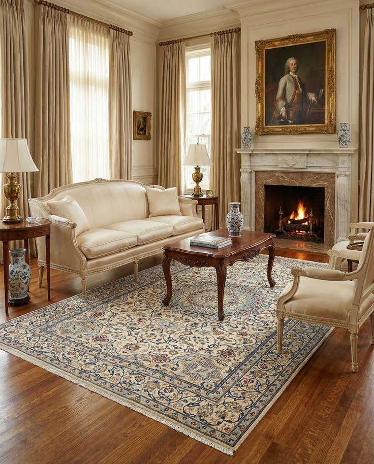 Detail image of 5' 3 x 8' 4 Nain Wool Rug