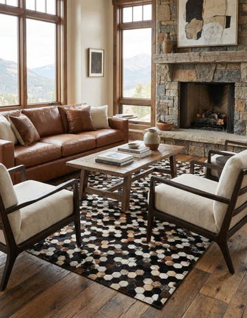 5' 1 x 8' Cowhide - Patchwork Rug