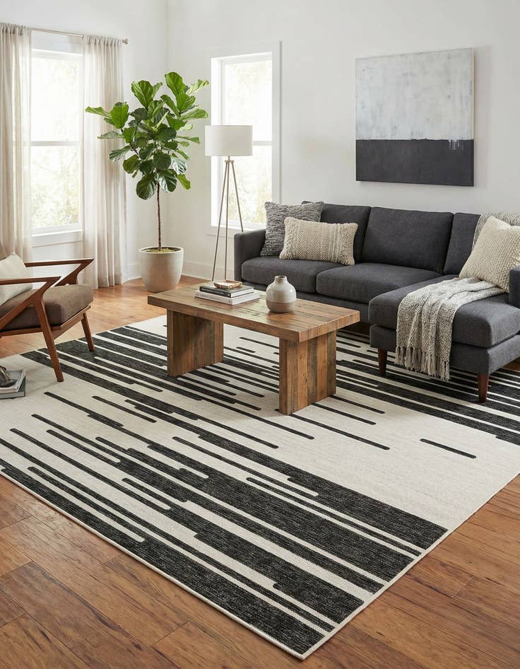 Detail image of  7' 10 x 10'  Washable Modern Indoor / Outdoor Rug