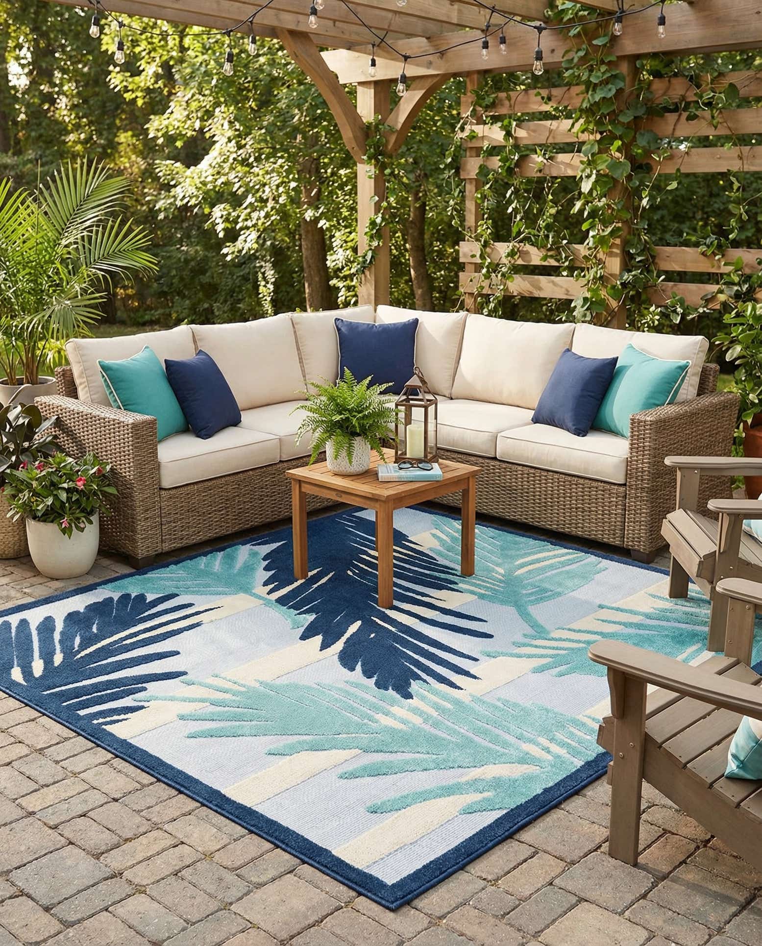 7' 10 x 7' 10 Easy-Clean Aruba Indoor / Outdoor Square Rug