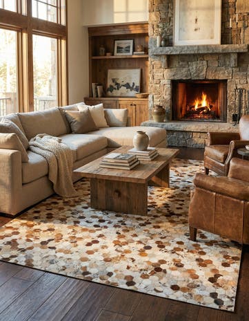 5' 1 x 8' Cowhide Leather Rug