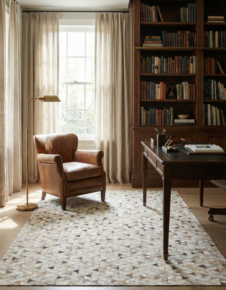 Detail image of  5' 1 x 8' Cowhide Leather Rug