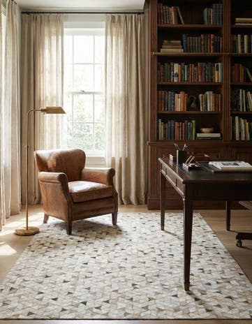 5' 1 x 8' Cowhide Leather Rug