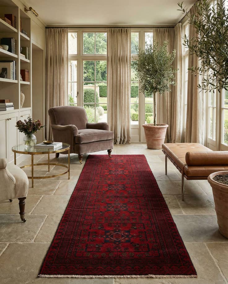 Detail image of 2' 8 x 9' 5 Hand Knotted Khal Mohammadi Wool Runner Rug